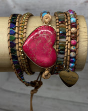 Load image into Gallery viewer, Heart Jasper Boho Wrap Bracelet