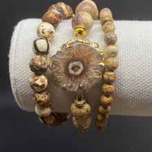 Load image into Gallery viewer, Jasper Druzy Connector Stacking Bracelet