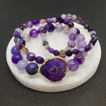 Load image into Gallery viewer, Purple Druzy Connector Stacking Bracelets