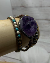 Load image into Gallery viewer, Boho Amethyst Druzy Wrap

