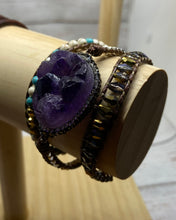 Load image into Gallery viewer, Boho Amethyst Druzy Wrap
